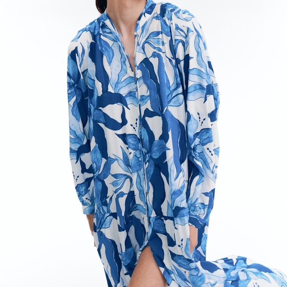 H&M Blue and White Floral Maxi Dress - Picture 1 of 7
